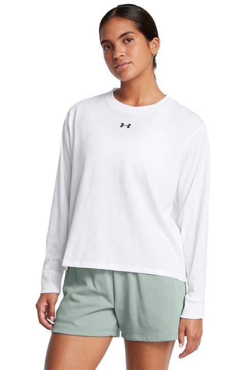 Under Armour, Bluza cu decolteu la baza gatului pentru antrenament, Alb