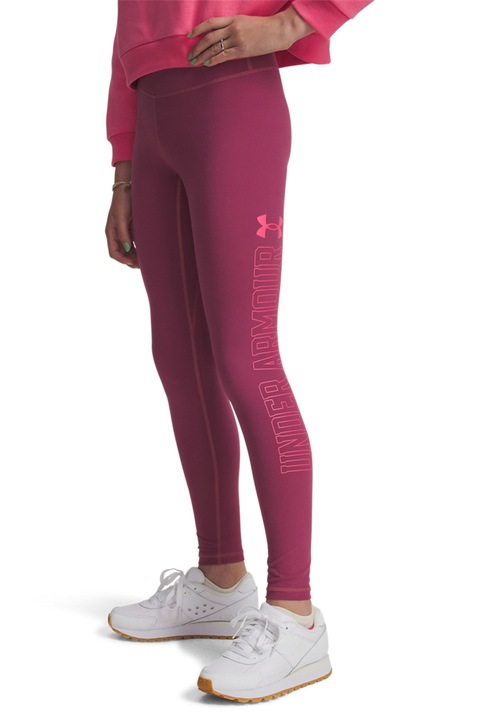 Under Armour, Colanti cu imprimeu logo pentru antrenament, Roz