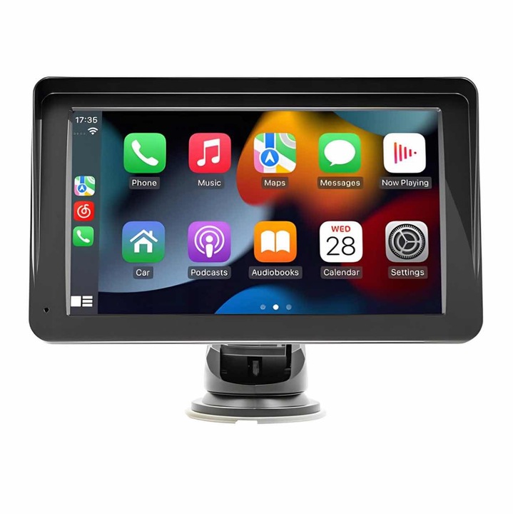 Radio video auto 7" QIKtech, wireless, CarPlay, Android Auto, 1024x600, set complet