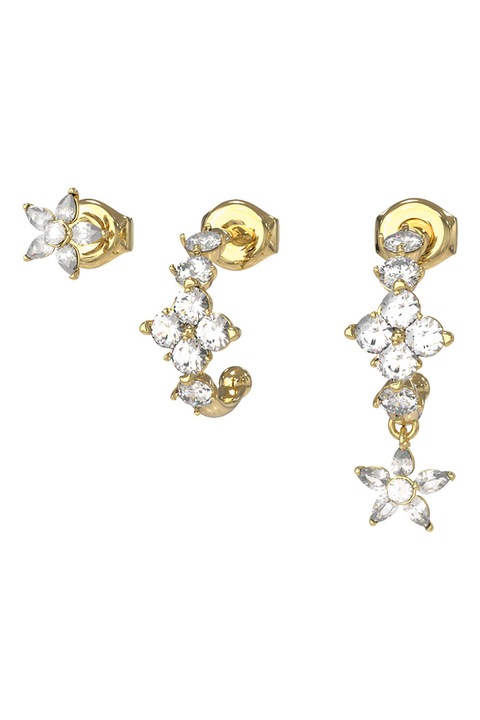 GUESS, Cercei cu zirconia - 3 piese, Auriu