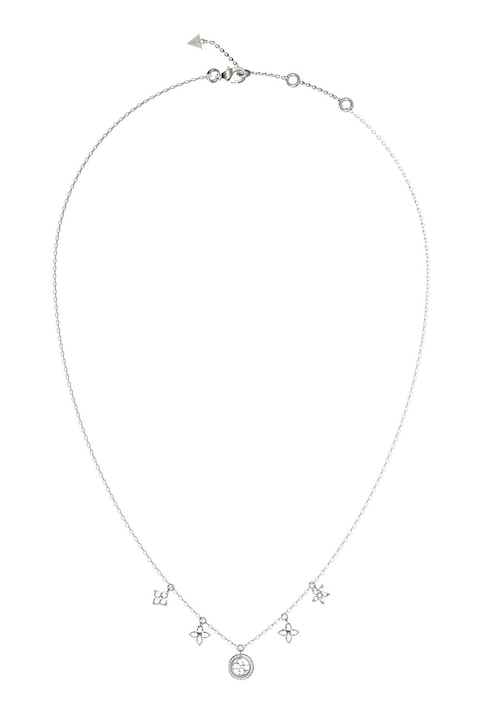GUESS, Colier cu pandantive cu zirconia, Argintiu