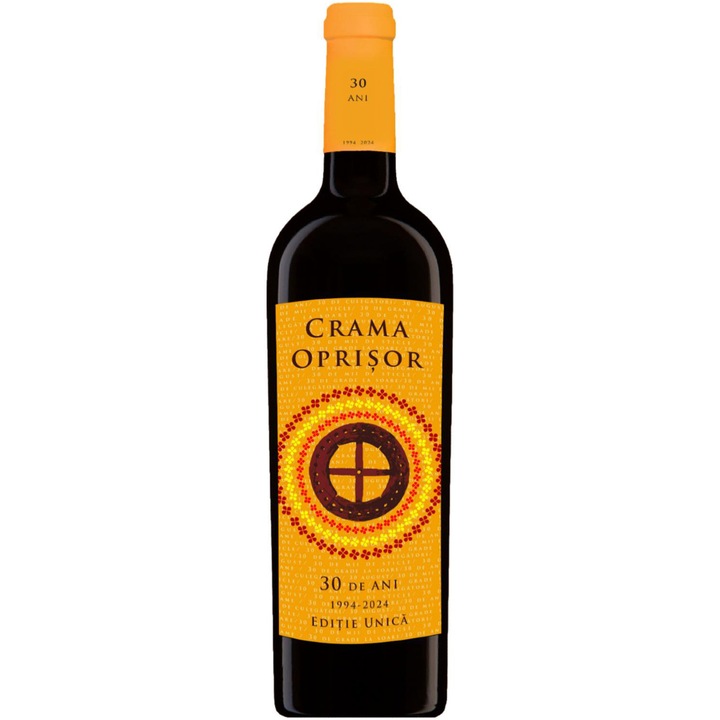 Vin Rosu Crama Oprisor 30 de Ani Editi Unica, Merlot & Feteasca Neagra, Demidulce, 0.75l