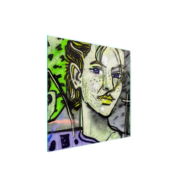 Placa de protectie din sticla pentru aragaz TMK ArtDeko, 50x52 cm, design modern, usor de curatat