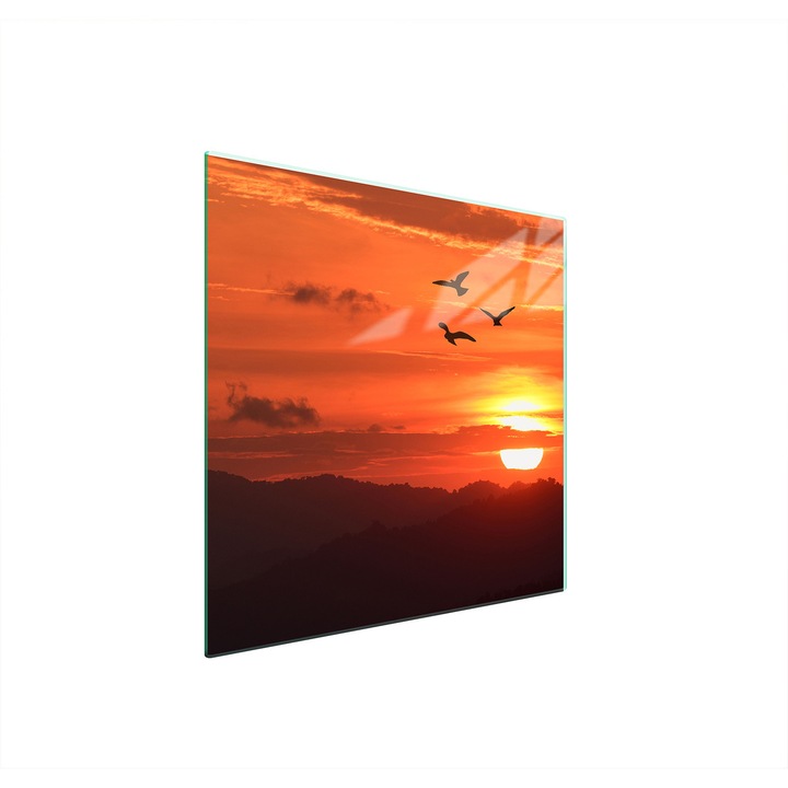 Placa de protectie din sticla pentru aragaz TMK ArtDeko 50x52 cm, design modern, multicolor