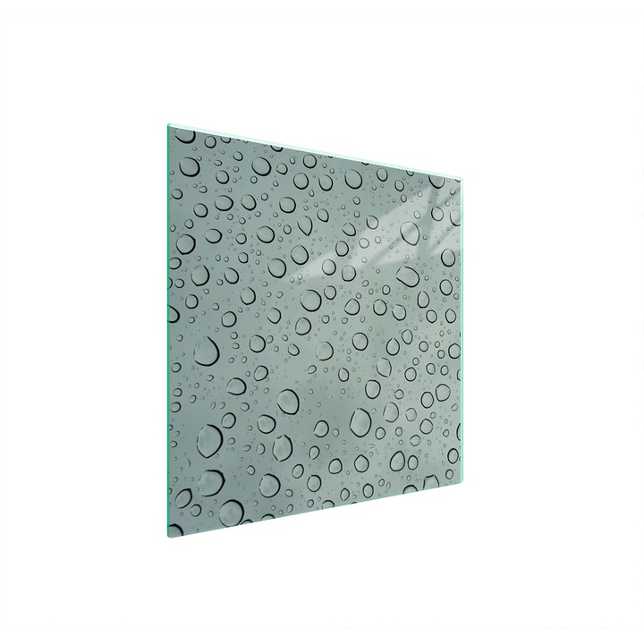 Placa de protectie din sticla pentru aragaz TMK ArtDeko 50x52 cm, design cu picaturi, multifunctionala