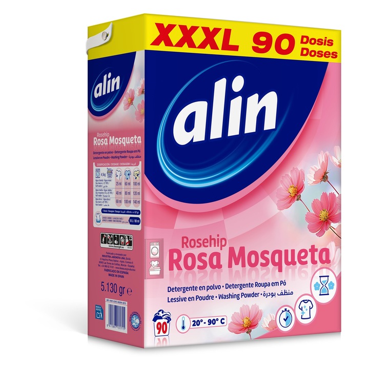Mosószer, ALIN, Rosa Mosqueta, 5.13 kg, 90 mosás, univerzális, virágillat