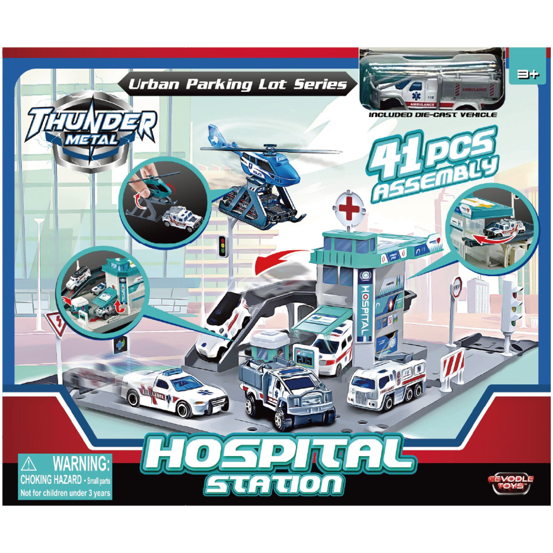 Set de joaca Cevolde Toys - Parcare urbana, 1:64