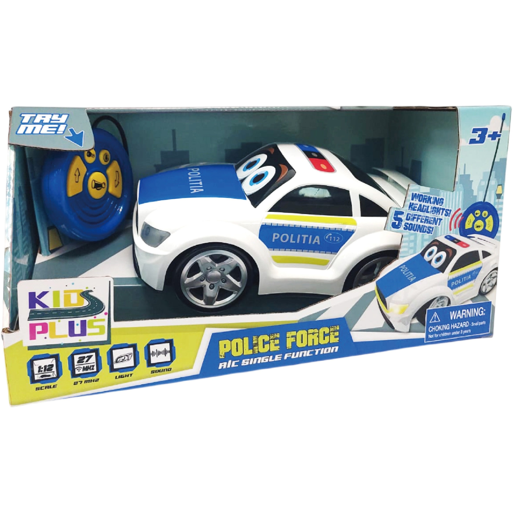 Masinuta RC Kids Plus - Politia Romana, 1:12