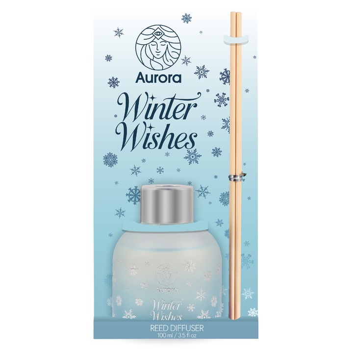 AURORA szobaillatosító, Winter Wishes, Áfonya és Vanília, 100 ml, pálcikás szett
