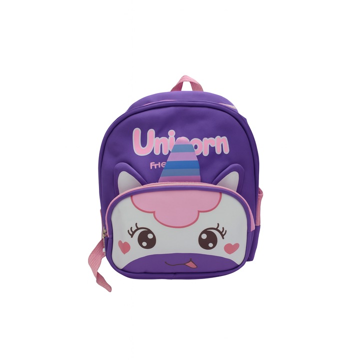 Óvodás hátizsák lányoknak, UNIKORNIS. Lila színű, vízálló, 2 rekeszes