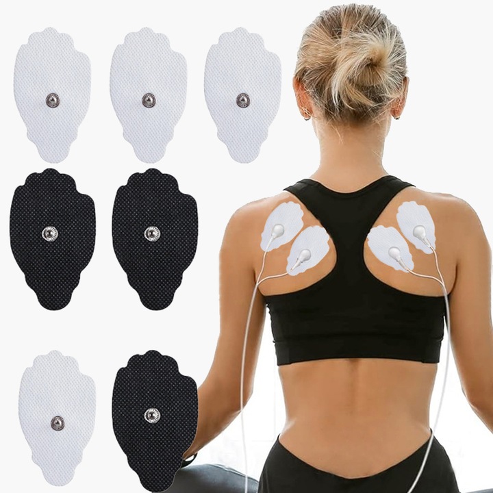 Set 20 bucati electrozi EMS pentru stimulare musculara, masaj cu gel conductor, pentru fizioterapie