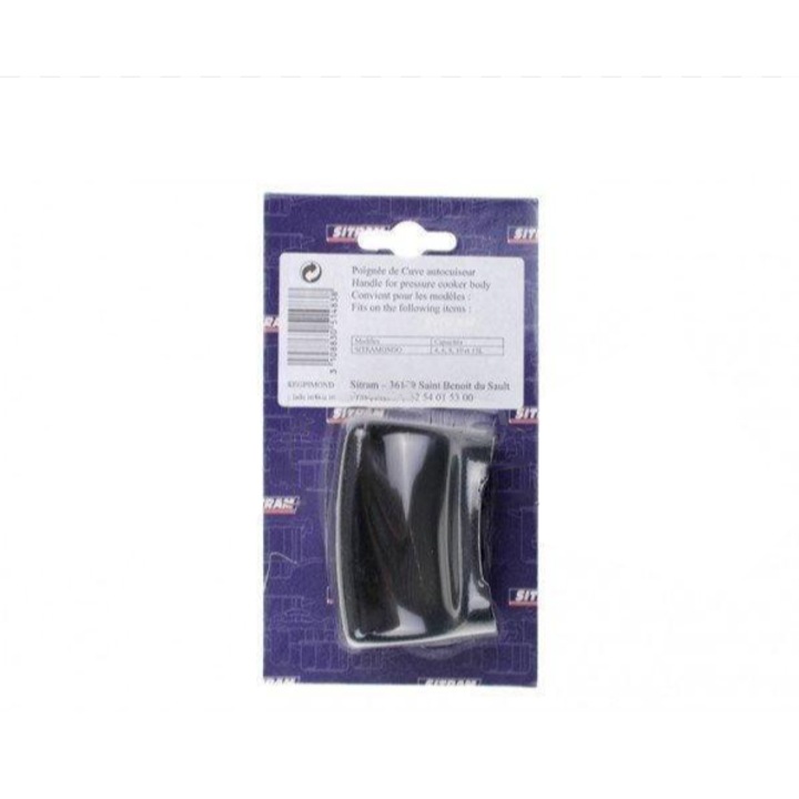 Mâner pentru oală sub presiune Sitram, model sitramondo, rezistent la căldură, prindere confortabilă, negru