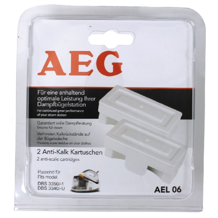 Casetă anti-calcar AEG AEL06, set 2 bucăți, pentru stații de călcat