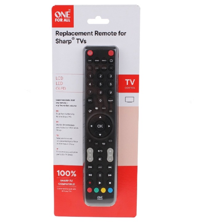Дистанционно управление, One for All, URC1921, ергономичен дизайн, интуитивни бутони, за телевизор