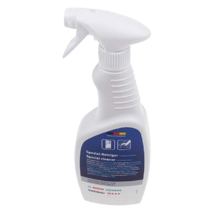 Solutie de curatat frigider Bosch, eficienta, sigura pentru suprafetele cu alimente, 750ml