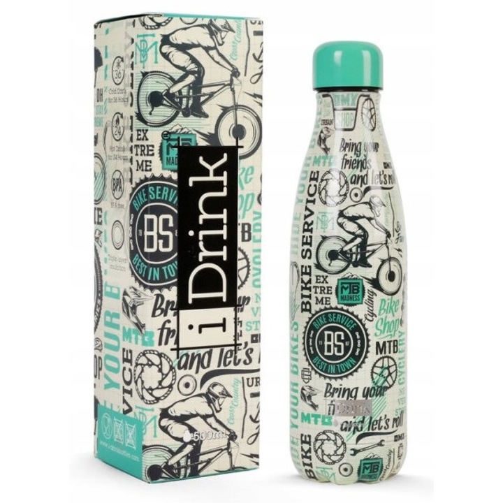 Sticla Termos 500ml Inox - Cafea, Ceai, Bauturi - Design Ciclism