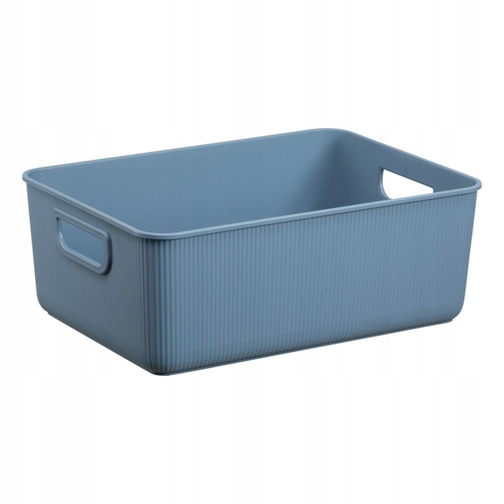 Кутия за съхранение Akita 10L Plast Team, синя, 100% рециклиран материал, с дръжки, компактна и издръжлива, идеална за организиране на домашни аксесоари, баня, офис или гараж, 1 бр