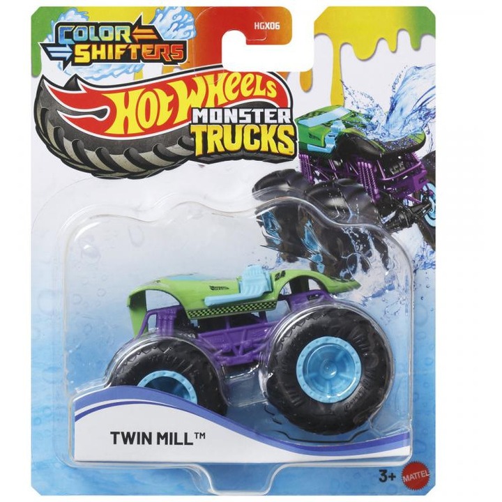 Hot Wheels Monster Trucks: Twin Mill színváltós autó 1/64 - Mattel