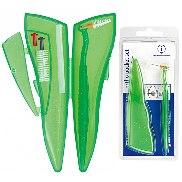 Curaprox CPS 460 Ortho interdentális kefekészlet, közepes, 3 darab, kompakt