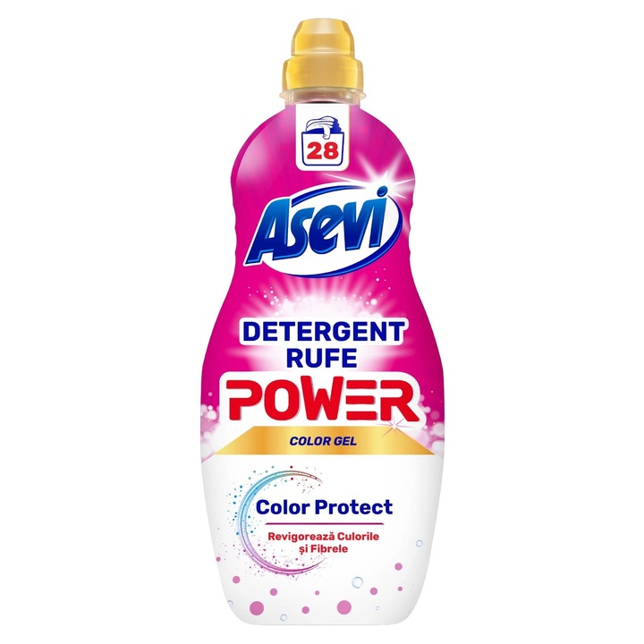 Detergent lichid rufe Asevi Power Color Protect, 28 spalari, 1.4L