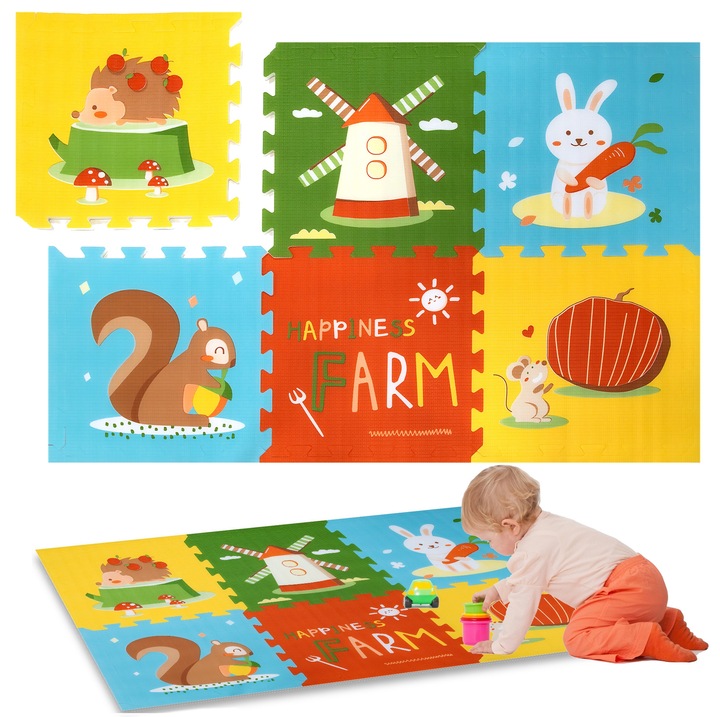 Humbi puzzle mat gros 1,5 cm XXL animale 6 piese 165 x 112 cm