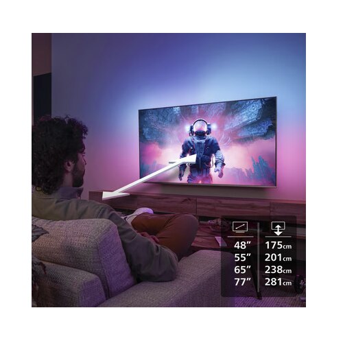 Televizor OLED Philips 77OLED760, 189 cm, 4K UHD, Smart TV, culoare Titan, 120 Hz