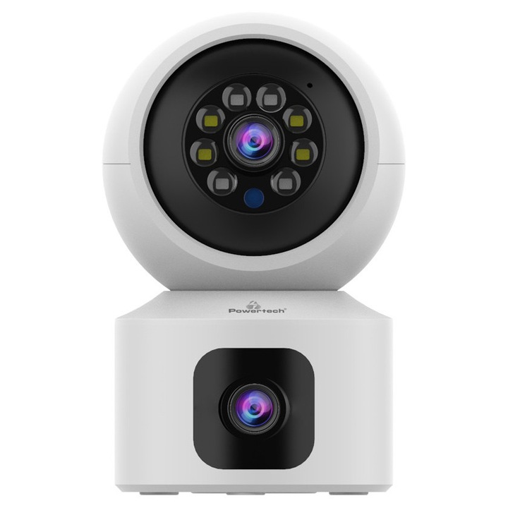 Camera de supraveghere POWERTECH PT-1338, 2MP, dual lens, WiFi, PTZ