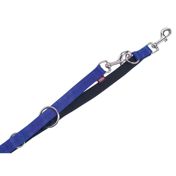 Lesă ajustabilă Nobby Soft Grip, 20mm x 200cm, albastră, pentru câini de talie medie/mare