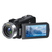 Cameră video digitală ORBER, 4K HD, senzor de 80 megapixeli, ecran selfie rabatabil, zoom 18x, compactă