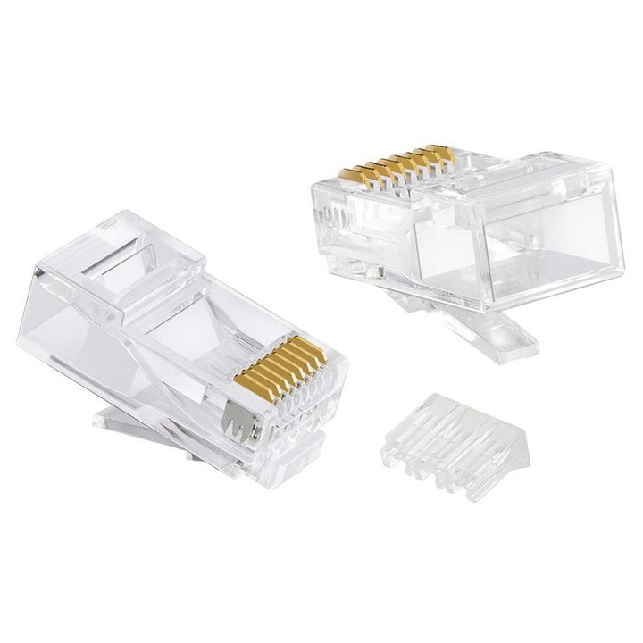 Cablu RJ45 POWERTECH CAB-N352, Cat 6/6a UTP, modular, diaphan, 50m
