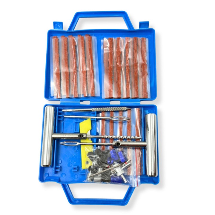 Trusa pentru reparat anvelope cu snur, KB GLOBAL, 53 piese