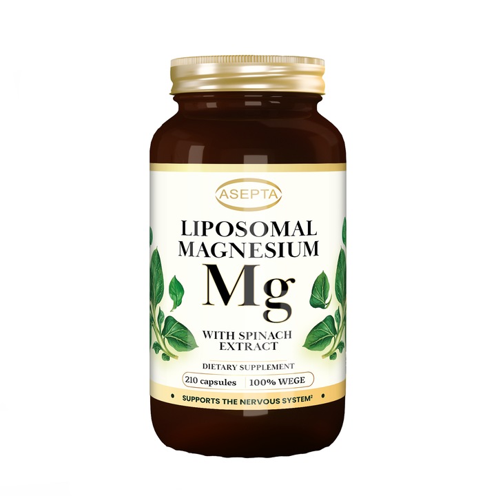 Magneziu Liposomal 210 capsule – Biodisponibilitate superioara, formula avansata cu extract de spanac