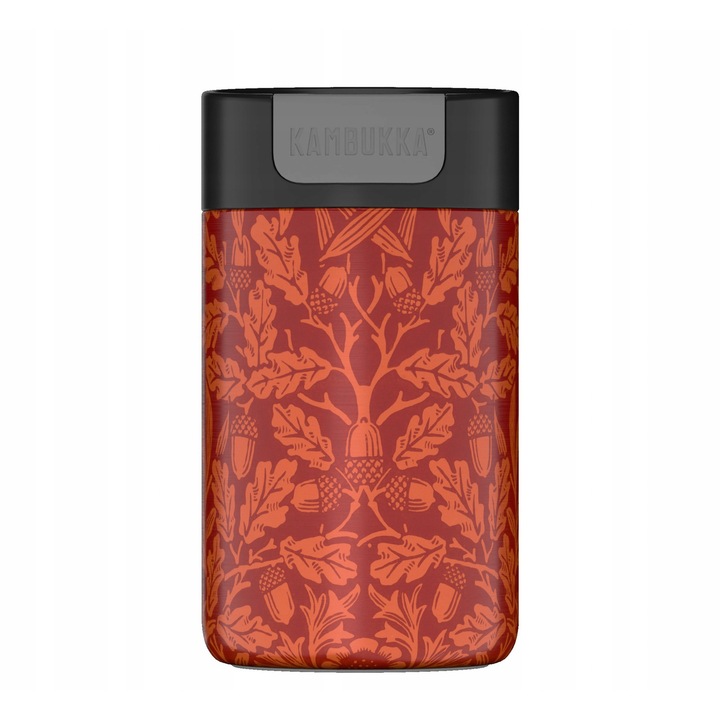 Cana termos Kambukka Olympus, design William Morris "Acorns and Oak Leaves", inox, 300ml, etanș