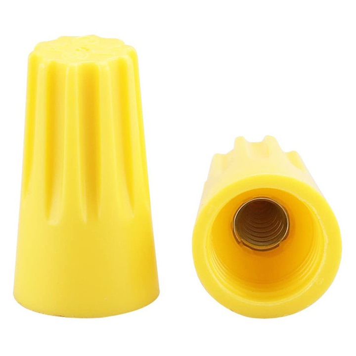 Conector cablu twist-on P2 TOOL-0084, Φ9.9mmx17.7mm, galben, 25 buc