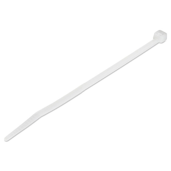 Coliere cabluri POWERTECH TIES-043, 200x2.5mm, albe, set 100 bucati