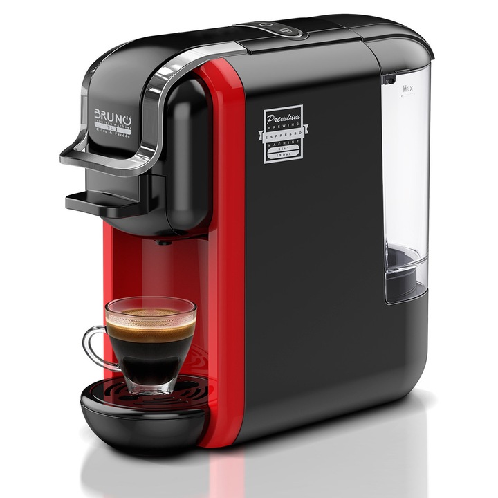 Espressor, Bruno, 3 in 1, cald / rece, 1450W, 19 bar, negru