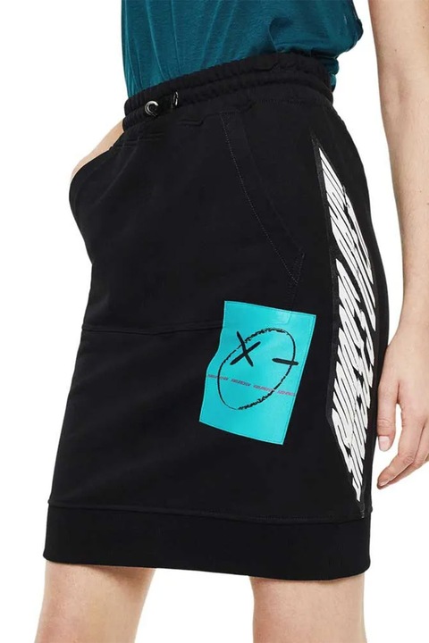 Fustă scurtă de damă Diesel O Nyusha C Skirt 1001622 16121-28, Elastică, Fleece de bumbac, S, Negru