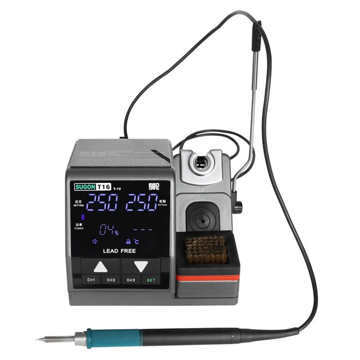 Pistol de lipit SUGON T16, 75W, 200-450C, set cu coletarie, 18x16x13cm