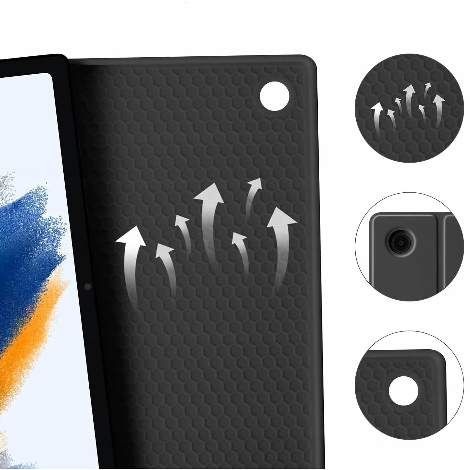 Etui cu tastatura pentru Samsung Galaxy Tab S8 11", protectie 360, suport multifunctional, negru