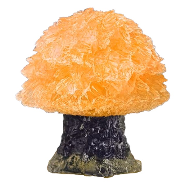 Copac de cristal, VeliumCraft, 4.5x5 cm, sombolizeaza bogatia si norocul, slefuit manual, portocaliu