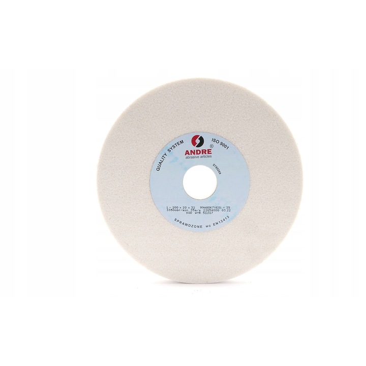 Disc slefuire ANDRE 200x20x32mm, electrocorindon, liant ceramic, tip 1