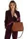 Geantă de mână pentru femei Vivisence, model Shopper, organizer interior, maro, 30x17x28cm