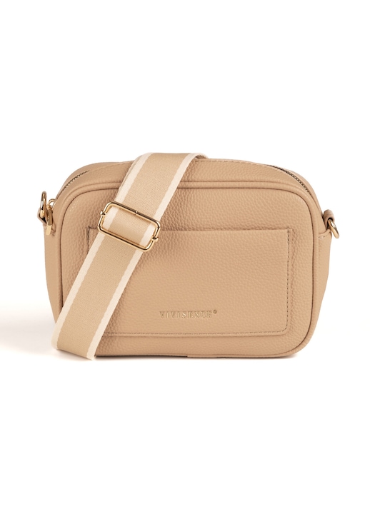 Vivisence válltáska, ökobőr, bézs, 21x15x7cm