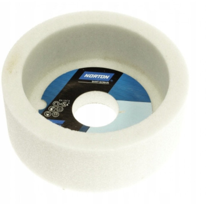 Norton kerámia csiszolótárcsa, 200x40x32mm, 60-as szemcseméret, acél csiszolásához, 38A60LVS