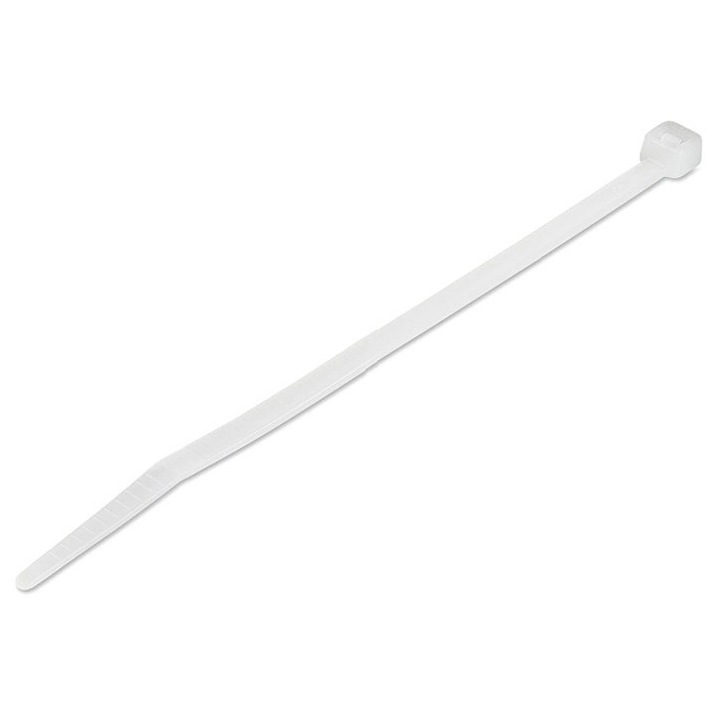 Coliere cabluri POWERTECH TIES-041, 150x2.5mm, albe, set 100 bucati