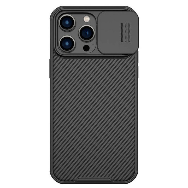 Husa telefon NILLKIN CamShield Pro pentru Apple iPhone 14 Pro Max, neagra, protectie sporita, design ergonomic