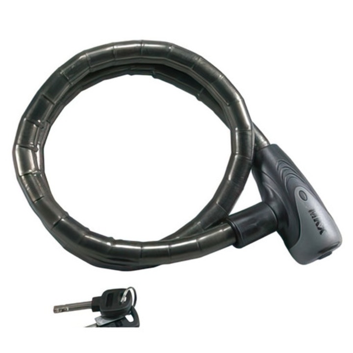 Acélborítású kábelzár (kígyózár), 18x 1000mm, 2 kulcs MX_L-SA9116