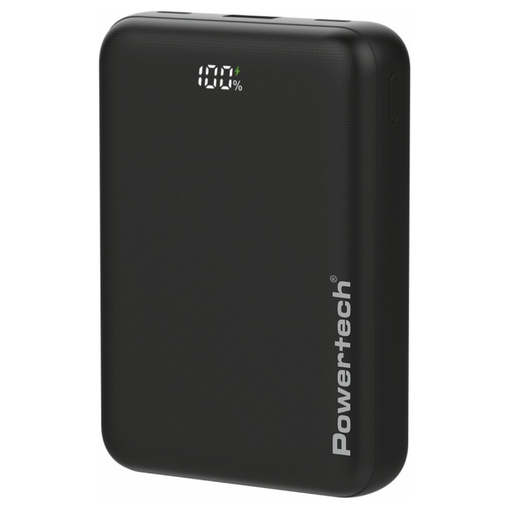 Power bank, 20000mAh, 22.5W, 1x USB, 2x USB-C, negru, 70x26x101.5mm