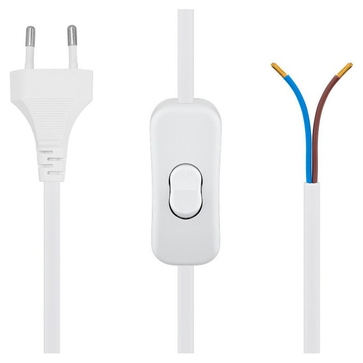 Cablu de alimentare POWERTECH CAB-P041, 2x0.75mm, 1.5m, alb