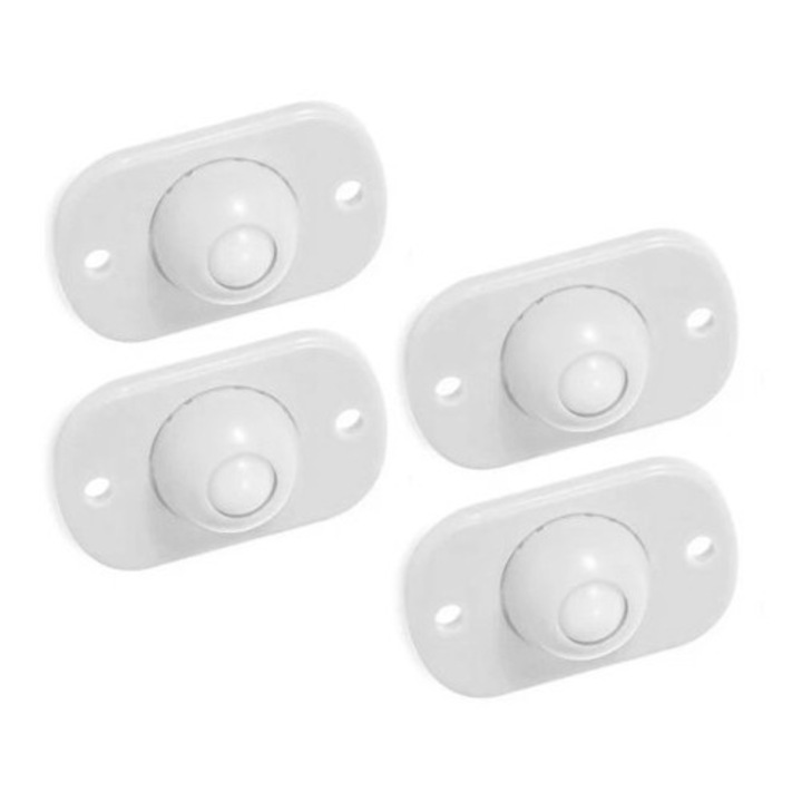 Roti autoadezive HUH-0084, plastica, alb, set 4 bucati